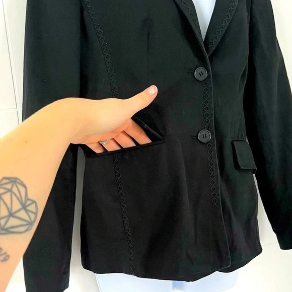 Sandra  Angelozzi/ Black cotton blazer/ Size EU 40 - Picture 4 of 12